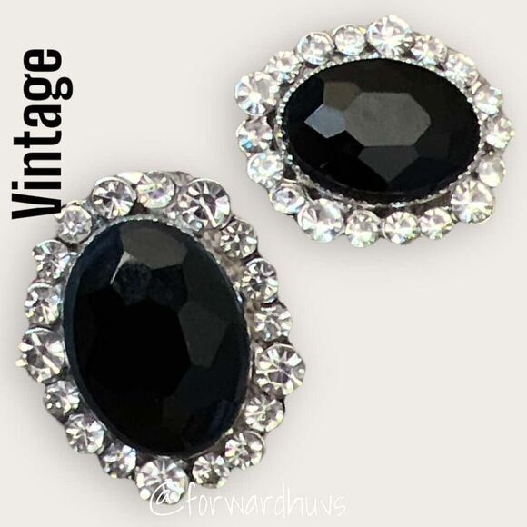 Vintage Rhinestone Unbranded Post Earrings - Picture 8 of 11